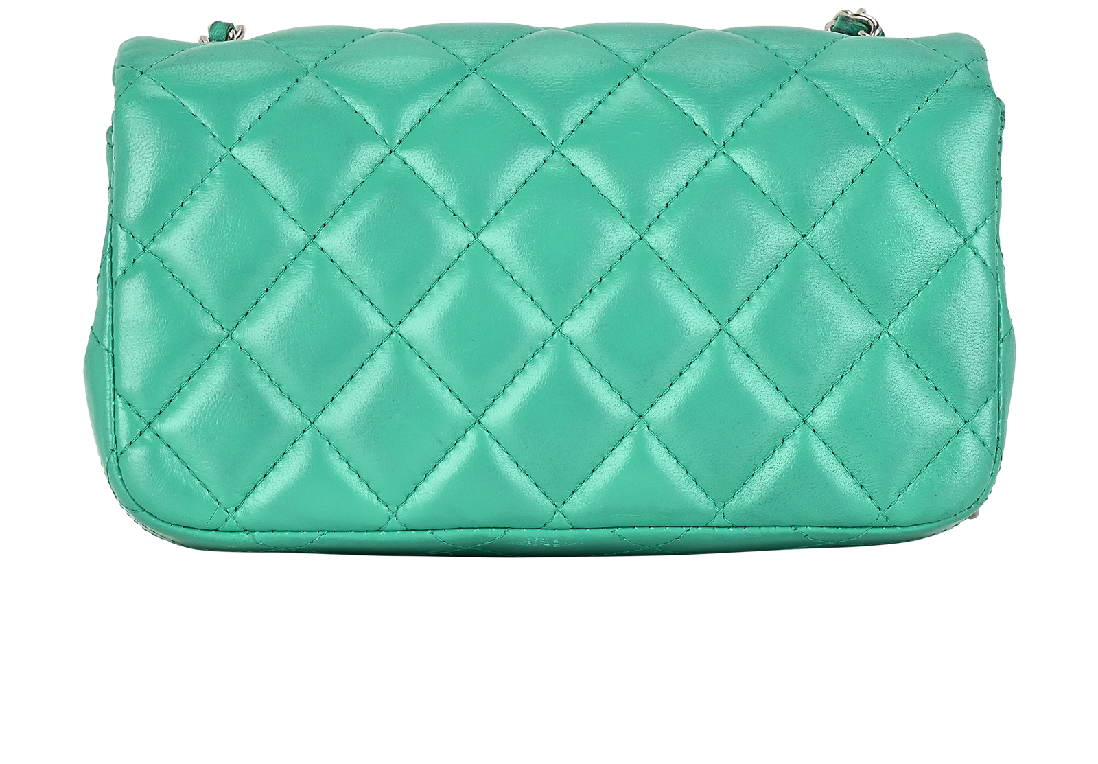 Mini Rectangle Flap, &pound;2,600, Handbags, Green, Lambskin Leather, Back view